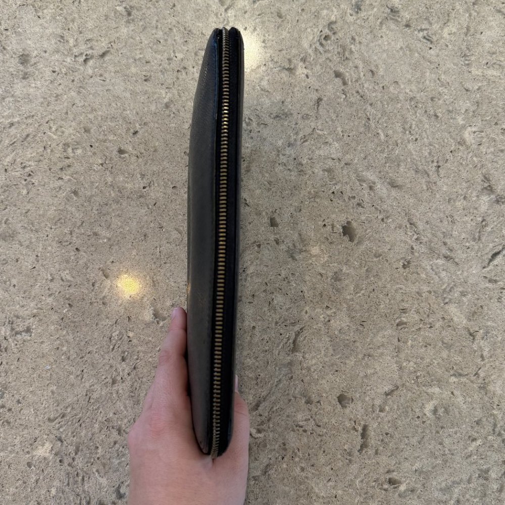 EUC LOUIS VUITTON ATOLL ORGANIZER WALLET BLACK WITH LV BOX - Picture 8 of 11